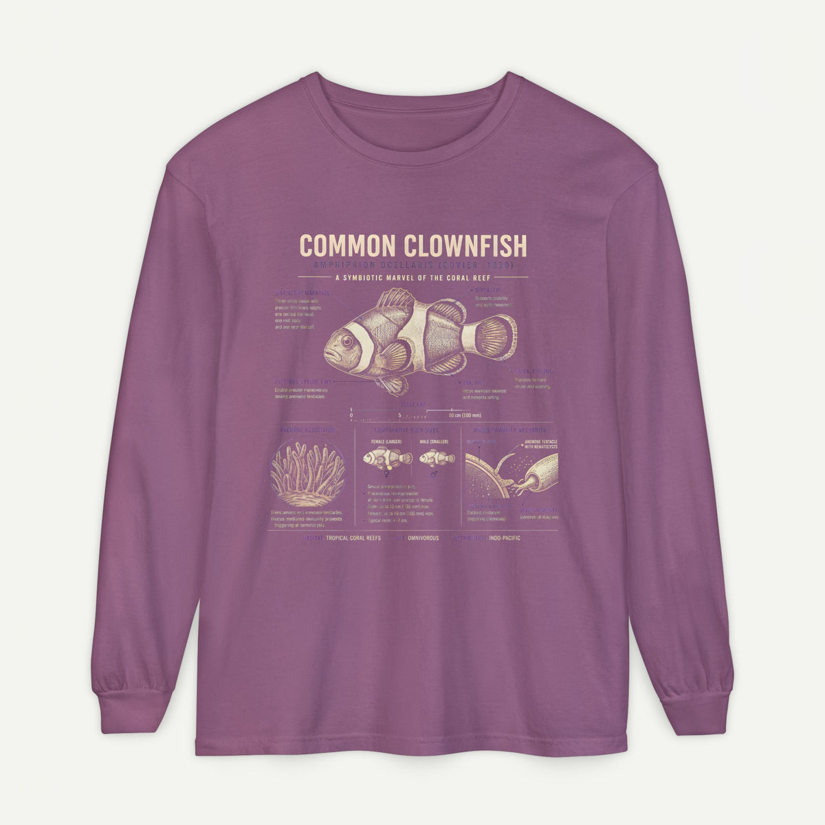 Common Clownfish Anatomy Long Sleeve Tee