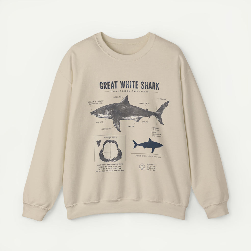 Great White Shark Anatomy Sweatshirt