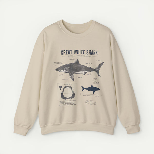Great White Shark Anatomy Sweatshirt