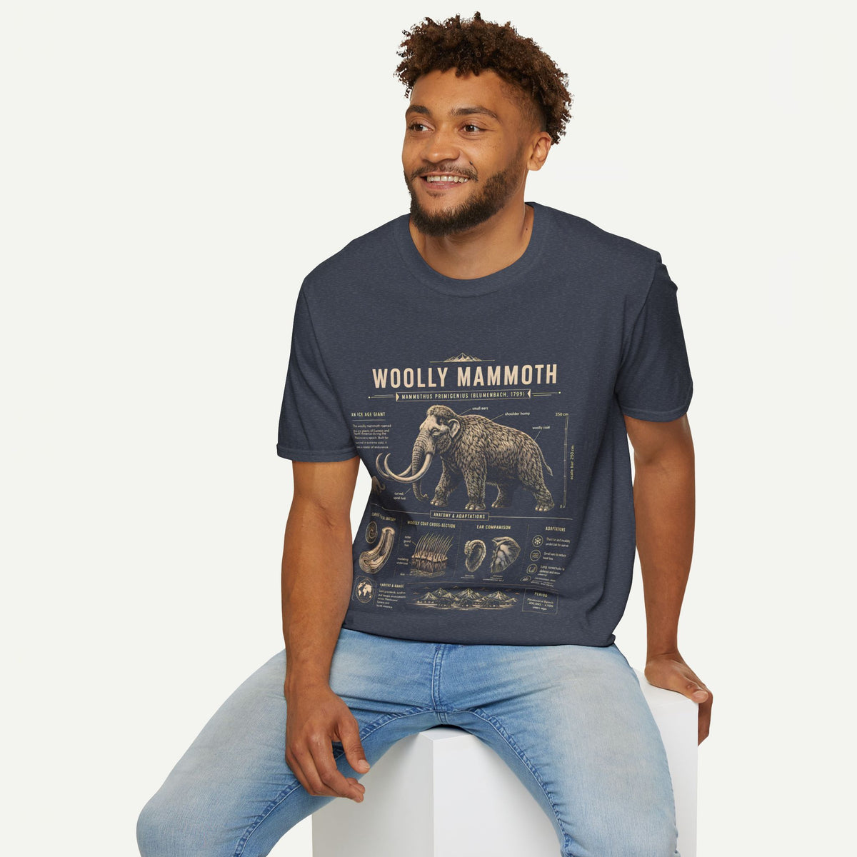 Woolly Mammoth Anatomy T-Shirt — Vintage Ice Age Graphic Tee