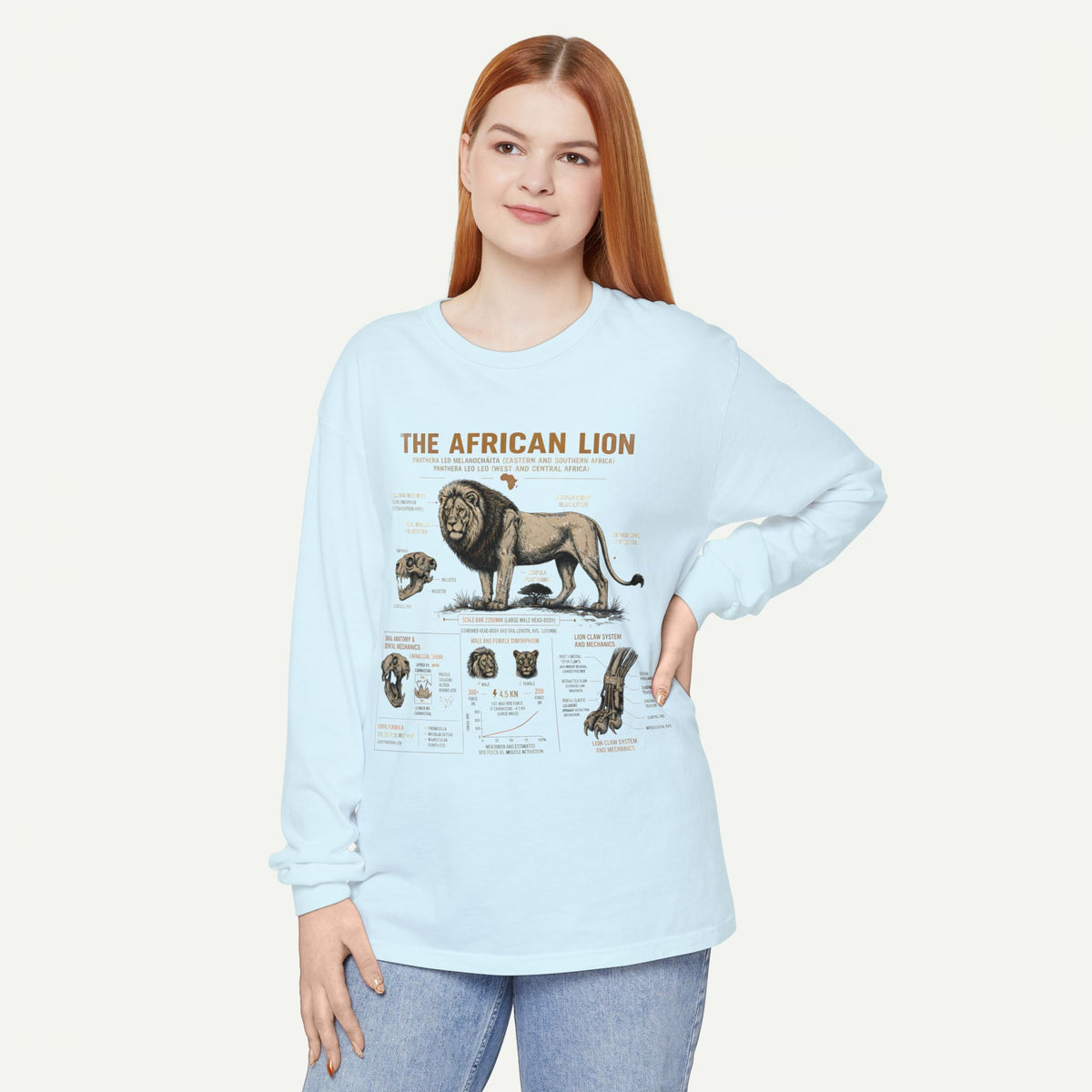 The African Lion Anatomy Long Sleeve Shirt