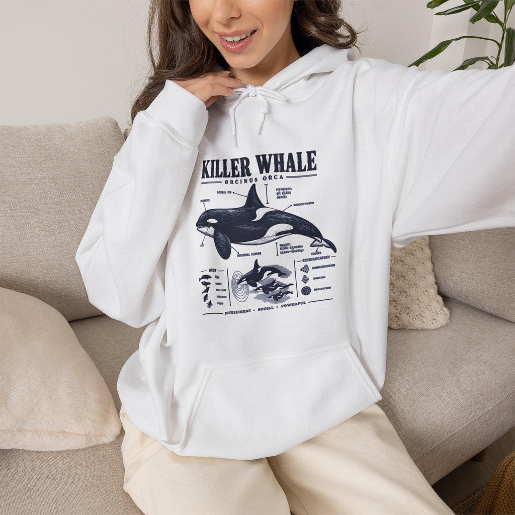 Killer Whale Anatomy Hoodie — Orca Scientific Diagram Sweatshirt