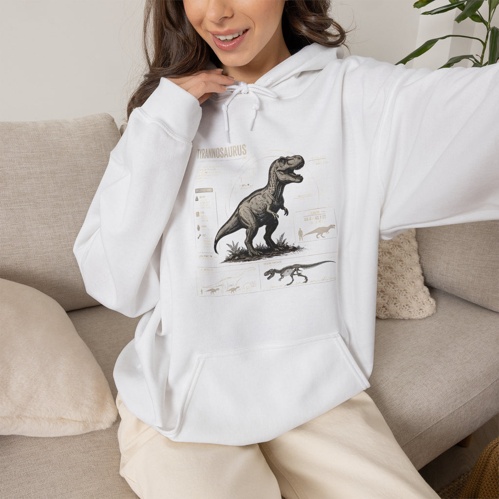 T‑Rex Anatomy Hoodie — Vintage Dinosaur Anatomy Sweatshirt