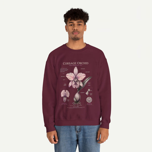 Corsage Orchid Sweatshirt — Botanical Anatomy Floral Crewneck