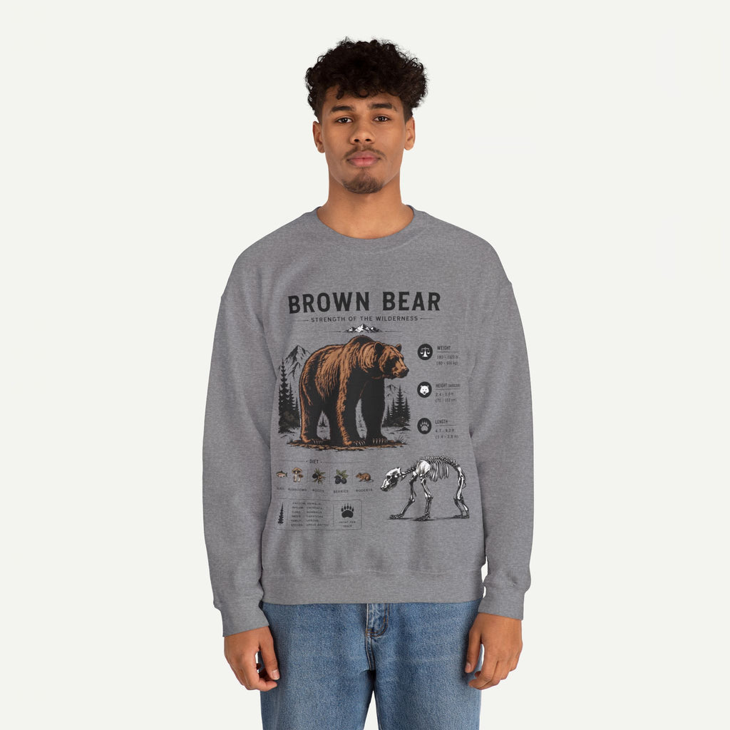 Brown Bear Anatomy Sweatshirt — Wildlife Illustration Graphic Sweatshirt