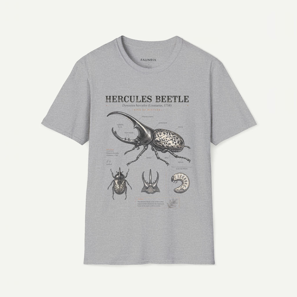 Hercules Beetle Anatomy T-Shirt — Vintage Entomology Graphic Tee