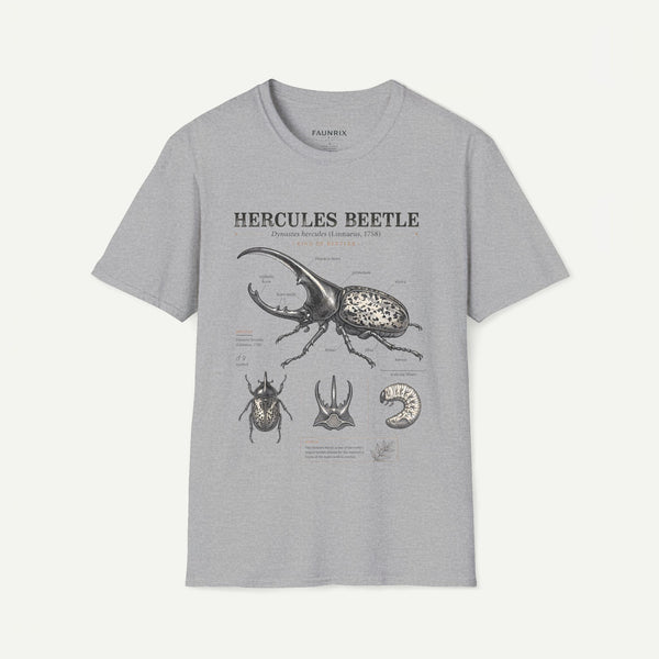 Hercules Beetle Anatomy T-Shirt — Vintage Entomology Graphic Tee