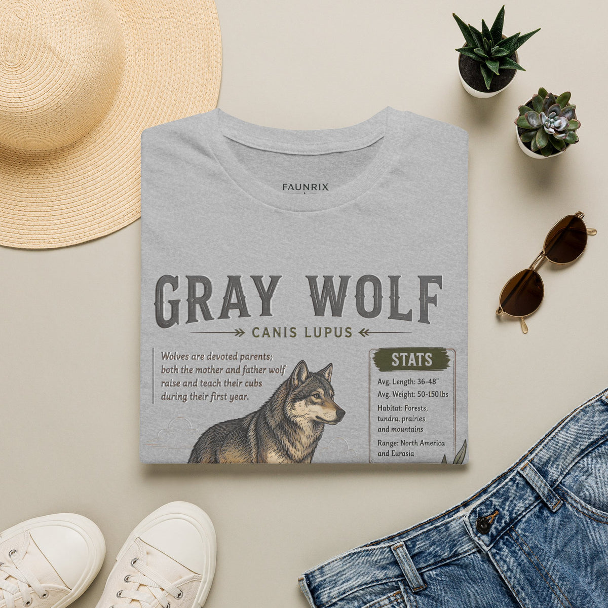 Gray Wolf Anatomy T-Shirt — Canis Lupus Nature Facts Tee