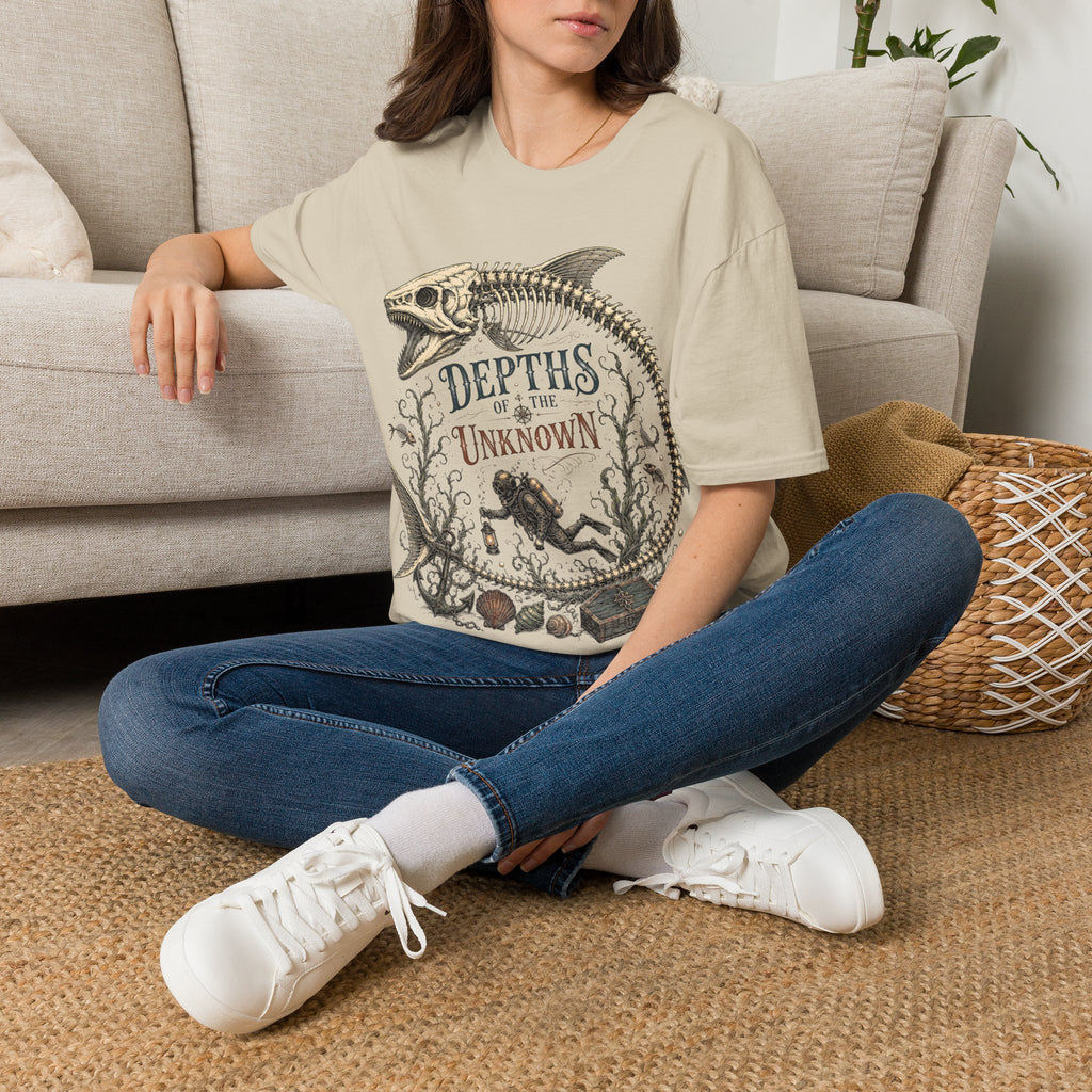 Depths of the Unknown Fish Skeleton T-Shirt