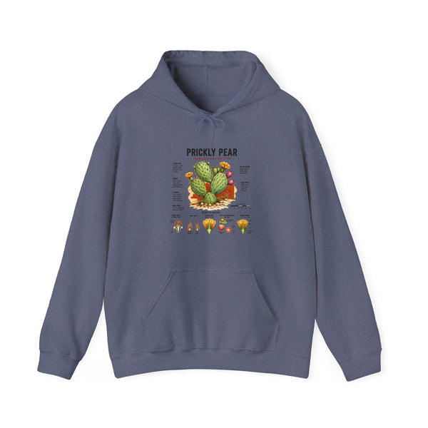 Prickly Pear Botanical Hoodie – Cactus Anatomy Illustrated Sweatshirt
