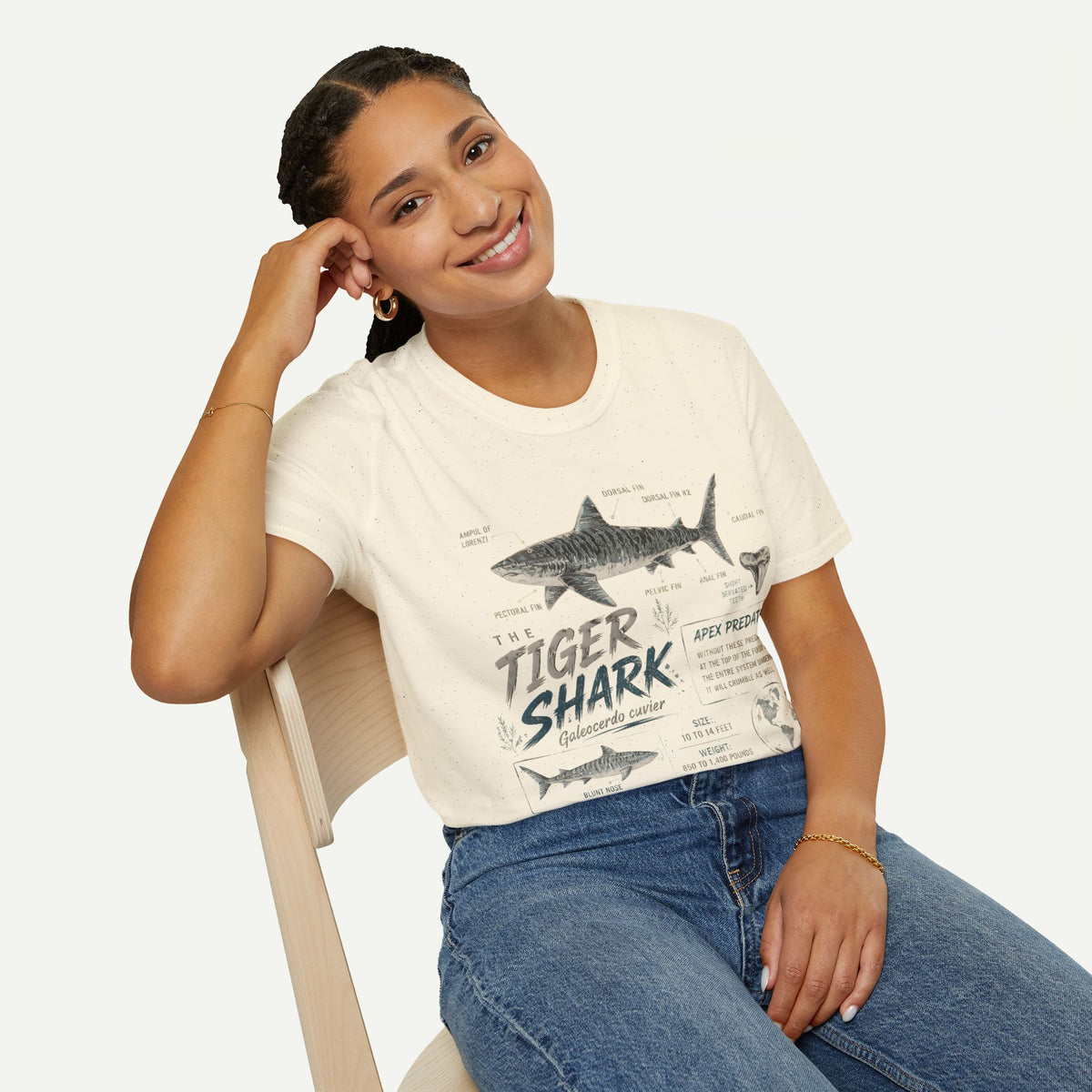 Tiger Shark Anatomy Tee — Vintage Apex Predator Graphic T-Shirt