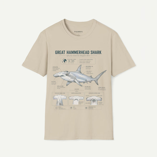 Hammerhead Shark Anatomy T-Shirt — Great Hammerhead Educational Tee