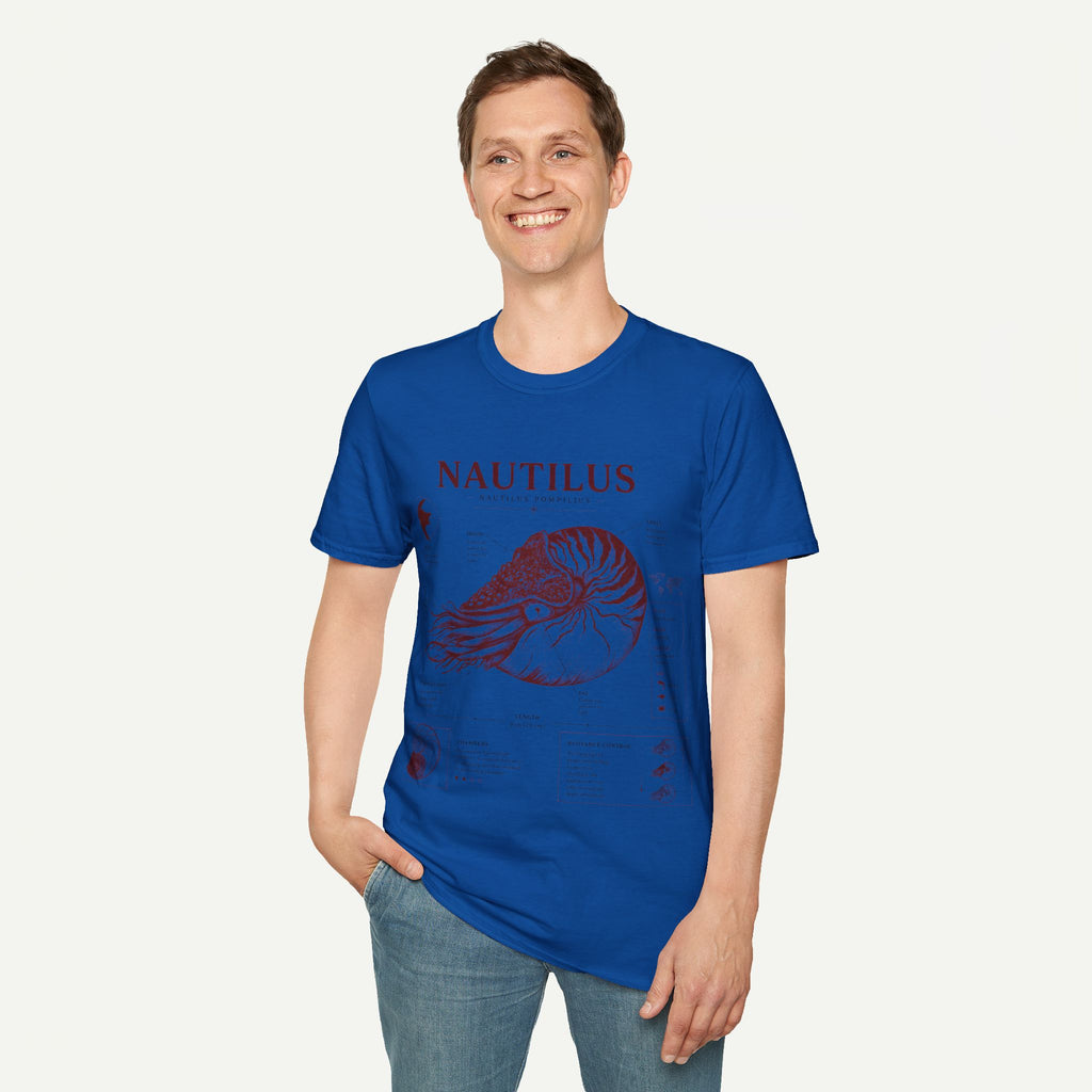 Nautilus Shell  Anatomy Graphic T-Shirt — Vintage Marine Biology Illustration