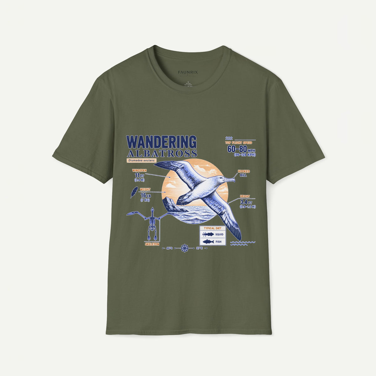Wandering Albatross Anatomy T-Shirt — Vintage Seabird Graphic Tee