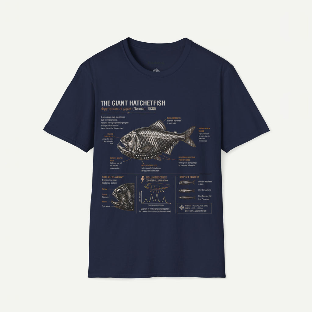 Hatchetfish Anatomy T-Shirt — Vintage Scientific Fish Diagram Tee