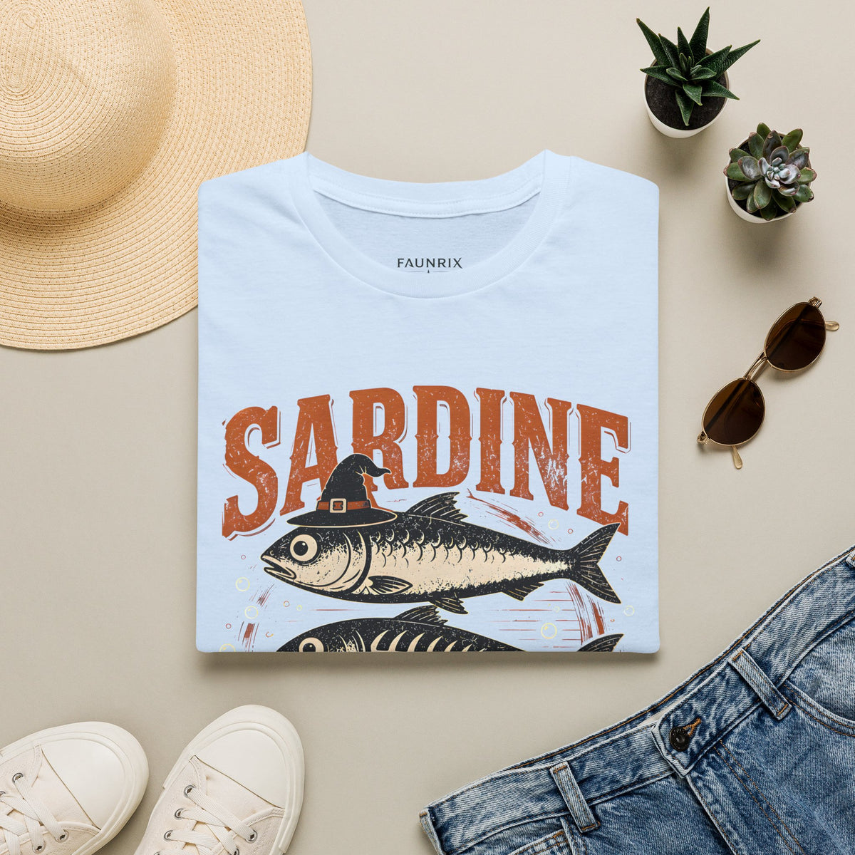 Sardine Vintage Fish T-Shirt — Retro Seafood Graphic Tee
