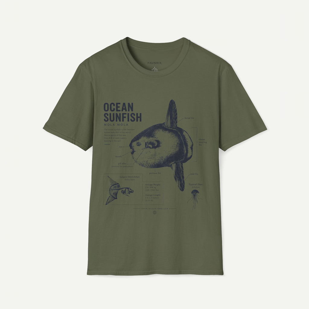 Sunfish Anatomy T-Shirt — Ocean Sunfish Graphic Tee for Marine Lovers