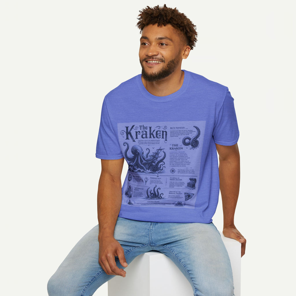 Kraken Vintage Diagram T-Shirt — Nautical Octopus Illustration Tee