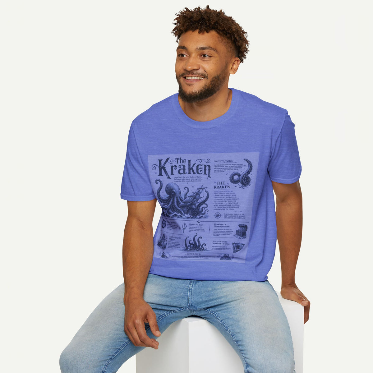 Kraken Vintage Diagram T-Shirt — Nautical Octopus Illustration Tee