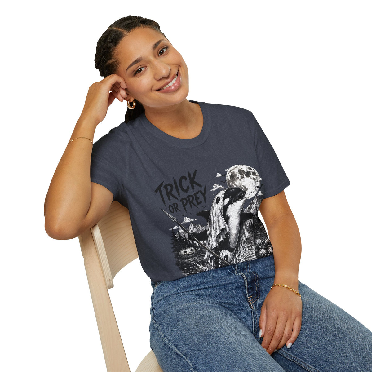 T-Shirt — Trick or Prey Halloween Orca Tee