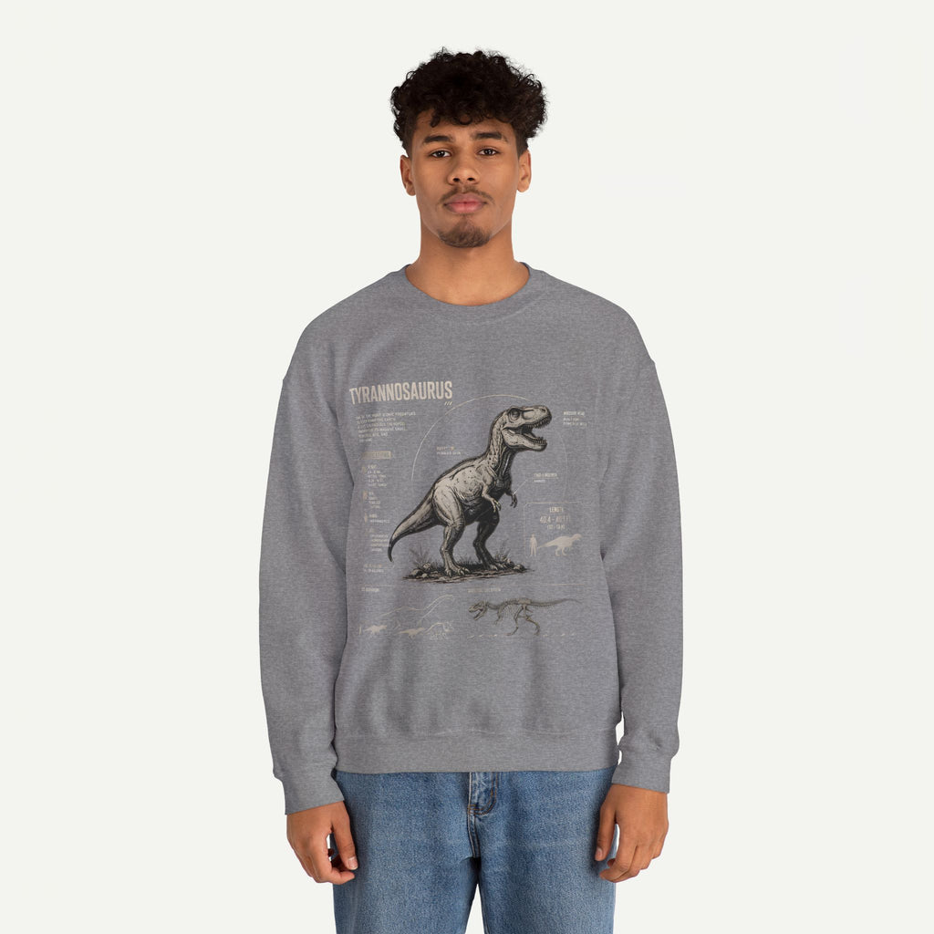 Tyrannosaurus Anatomy Sweatshirt — Vintage Dino Diagram Pullover