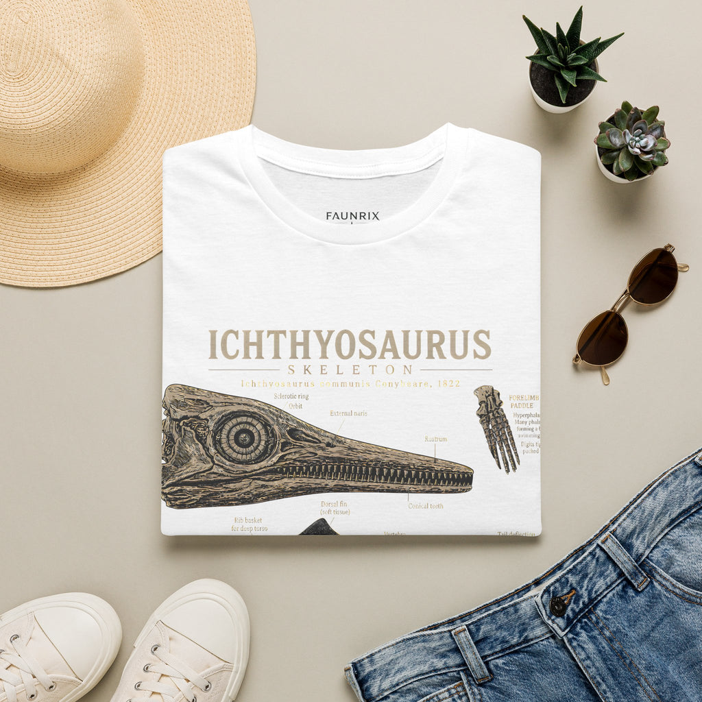 Ichthyosaurus Fossil Illustration T-Shirt