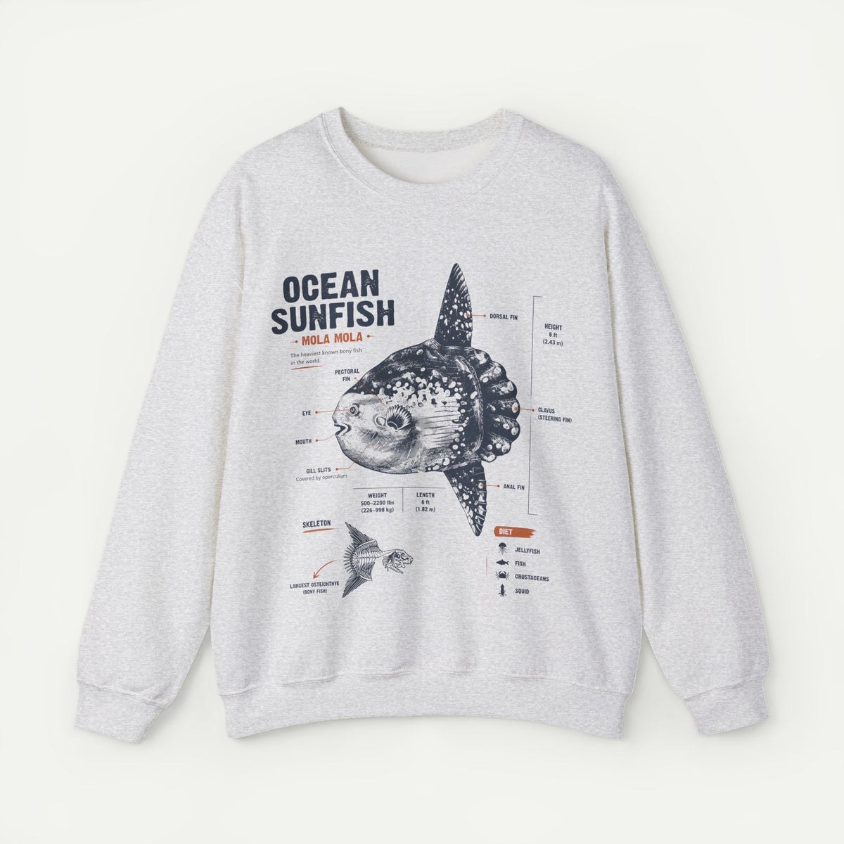 Ocean Sunfish Sweatshirt — Mola Mola Diagram Crewneck Main image