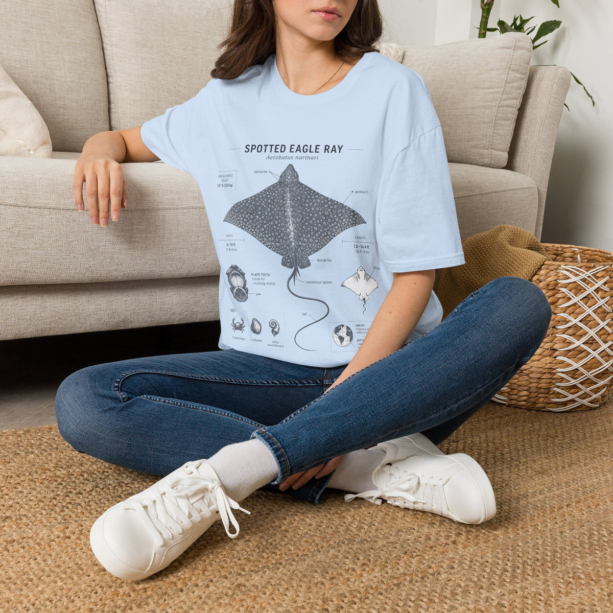 Spotted Eagle Ray Anatomy T-Shirt — Marine Life Graphic Tee