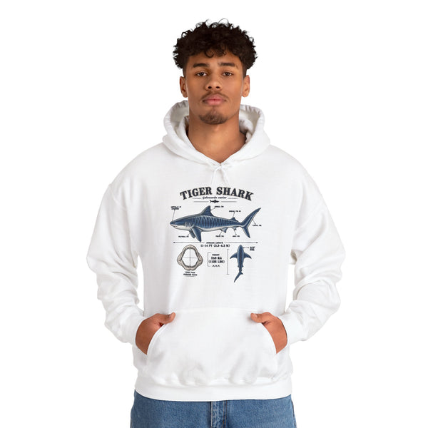 Tiger Shark Anatomy Hoodie — Nautical Science Graphic Pullover
