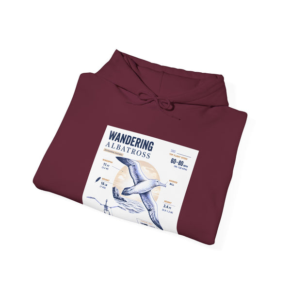 Wandering Albatross Hoodie — Illustrated Sea Bird Anatomy Pullover