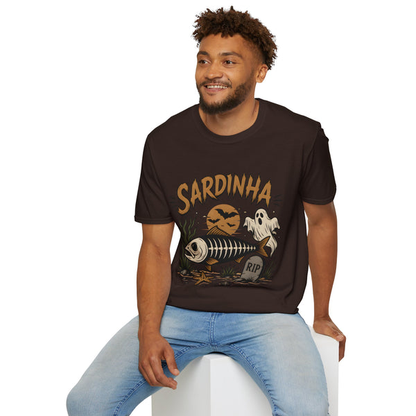 Sardinha Halloween T-Shirt — Spooky Fish Ghost Graphic Tee