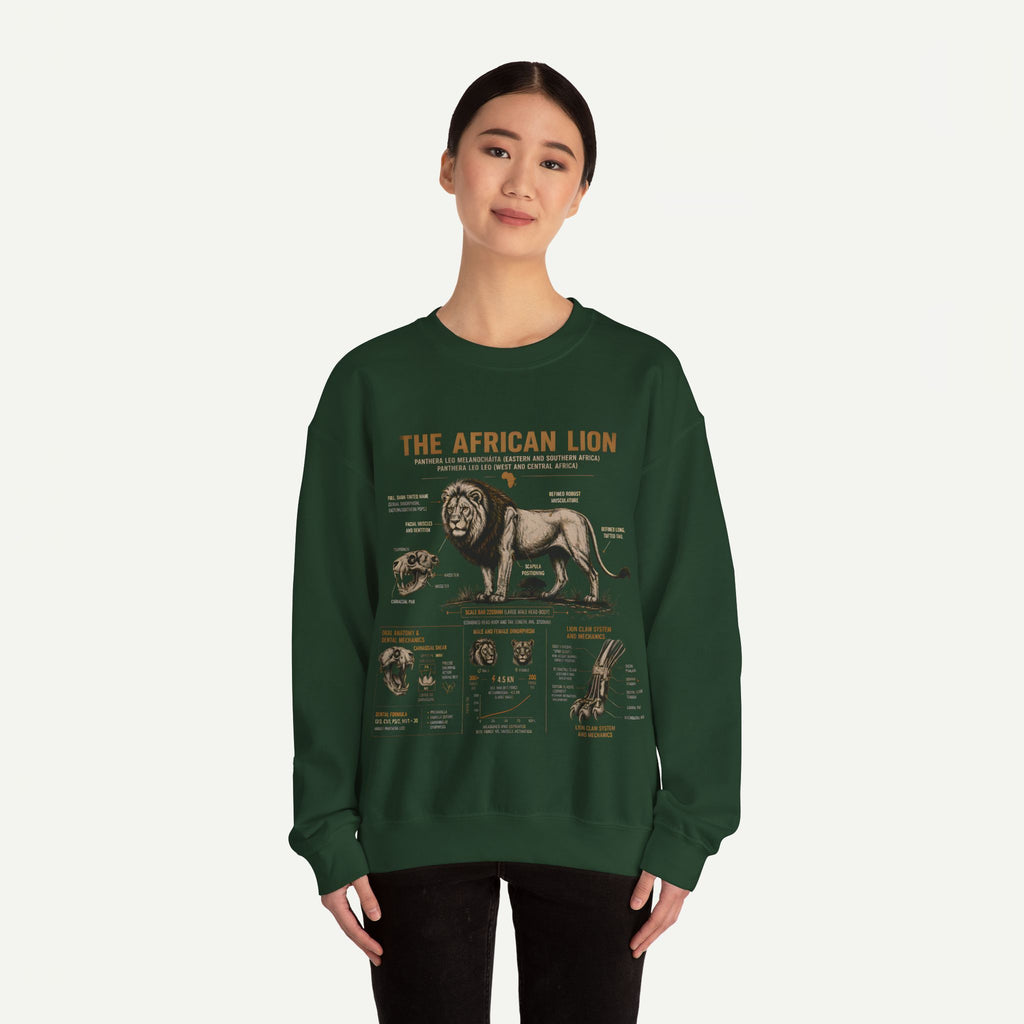 African Lion Anatomy Crewneck Sweatshirt