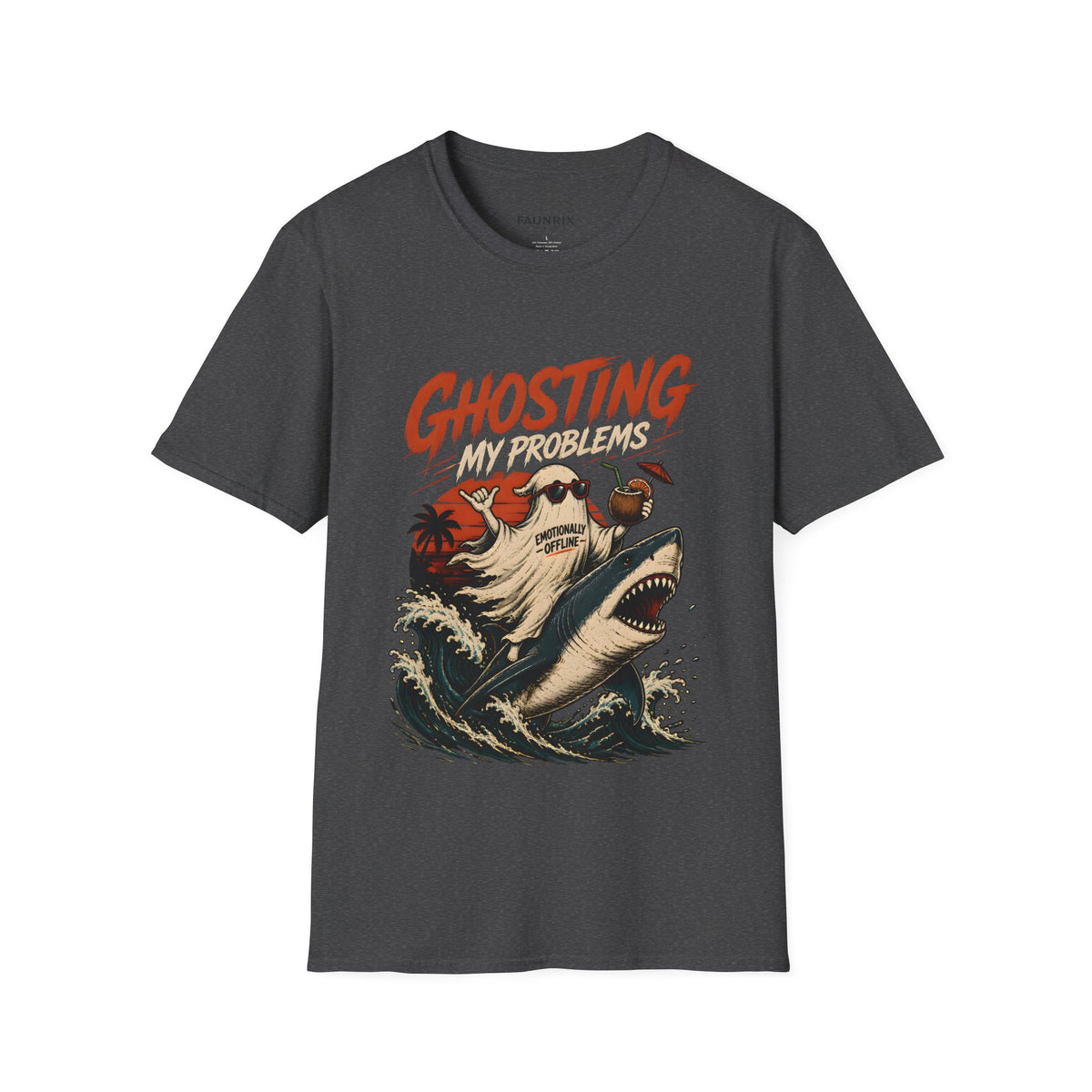 Ghosting My Problems T-Shirt — Funny Sloth Vacation Graphic Tee Main image