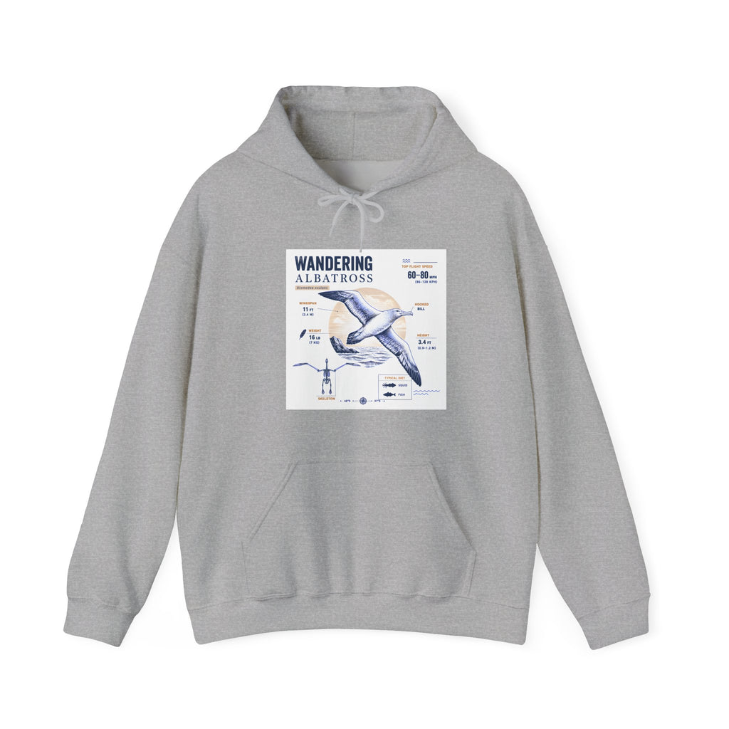 Wandering Albatross Hoodie — Illustrated Sea Bird Anatomy Pullover
