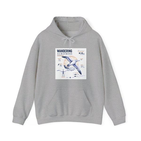 Wandering Albatross Hoodie — Illustrated Sea Bird Anatomy Pullover