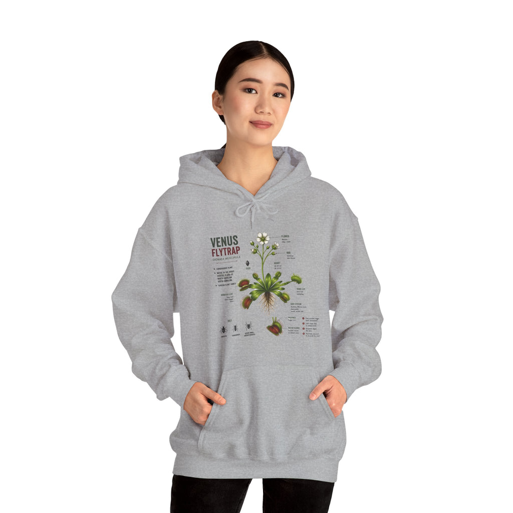 Venus Flytrap Botanical Hoodie – Illustrated Carnivorous Plant Guide