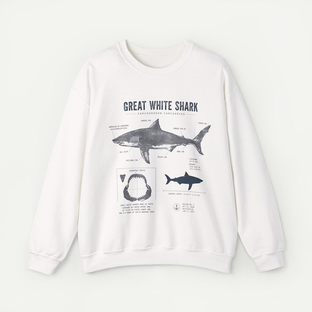 Great White Shark Anatomy Sweatshirt