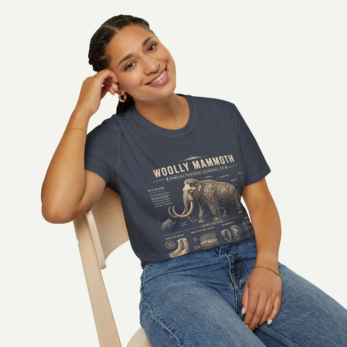 Woolly Mammoth Anatomy T-Shirt — Vintage Ice Age Graphic Tee