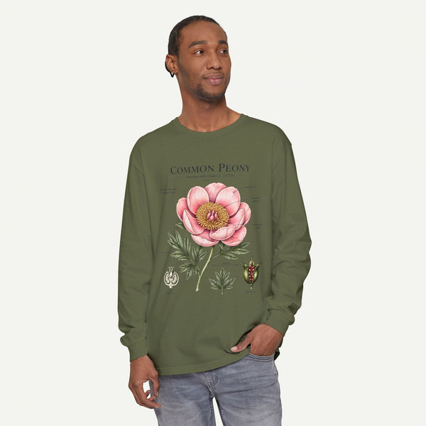 Botanical 'Common Peony' Long Sleeve Tee