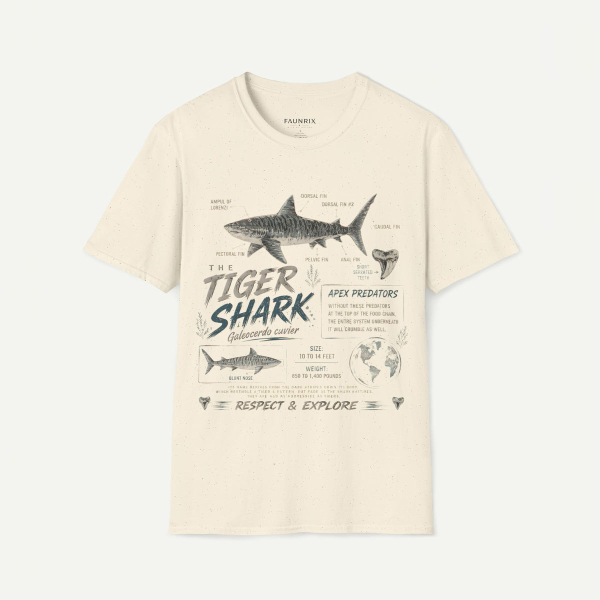 Tiger Shark Anatomy Tee — Vintage Apex Predator Graphic T-Shirt