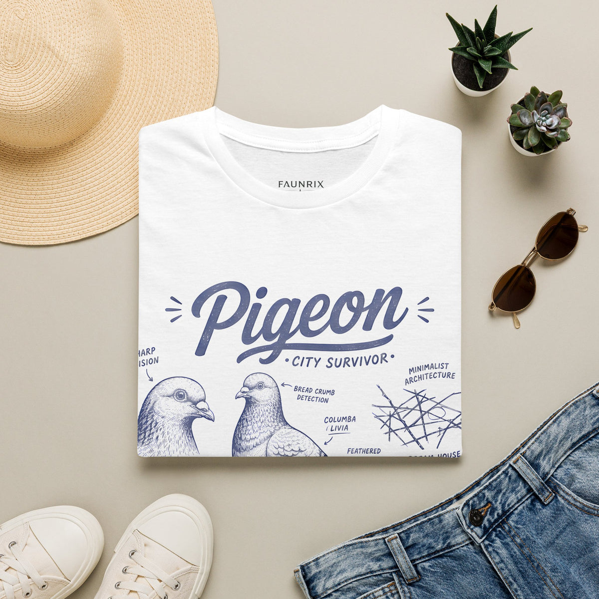 Pigeon Anatomy "City Survivor" T-Shirt — Vintage Bird Tee