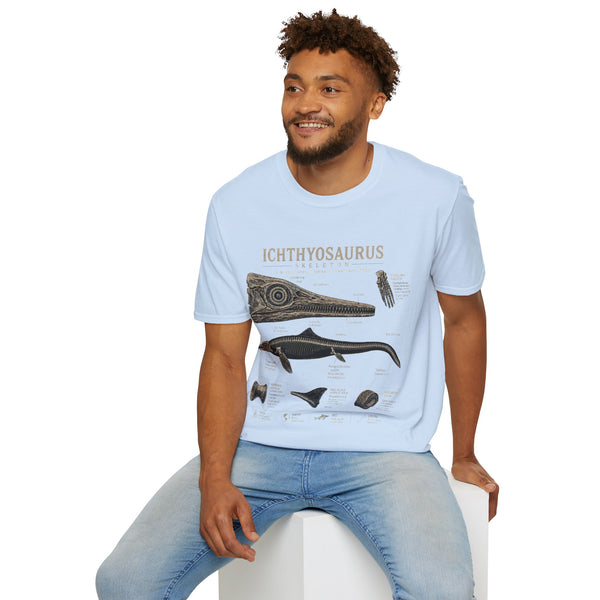 Ichthyosaurus Fossil Illustration T-Shirt