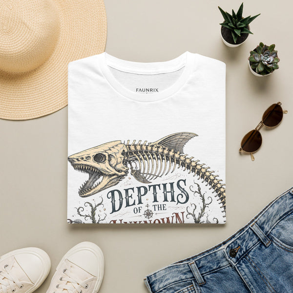 Depths of the Unknown Fish Skeleton T-Shirt