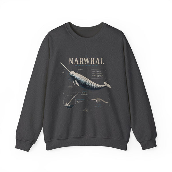 Narwhal Crewneck Sweatshirt - Vintage Sea Mammal Graphic