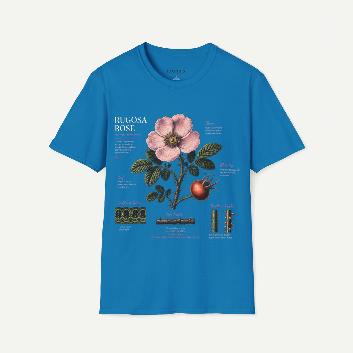 Botanical Rose Anatomy T-Shirt – Vintage Floral Illustration Tee