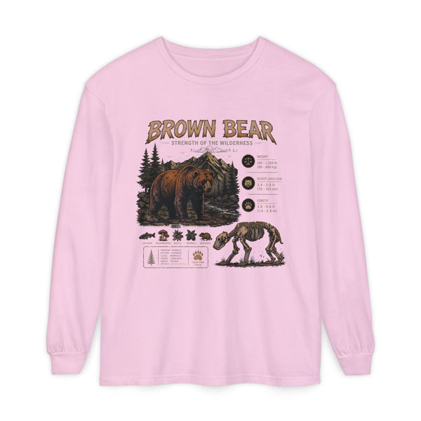 Brown Bear Wildlife Graphic Long Sleeve Tee
