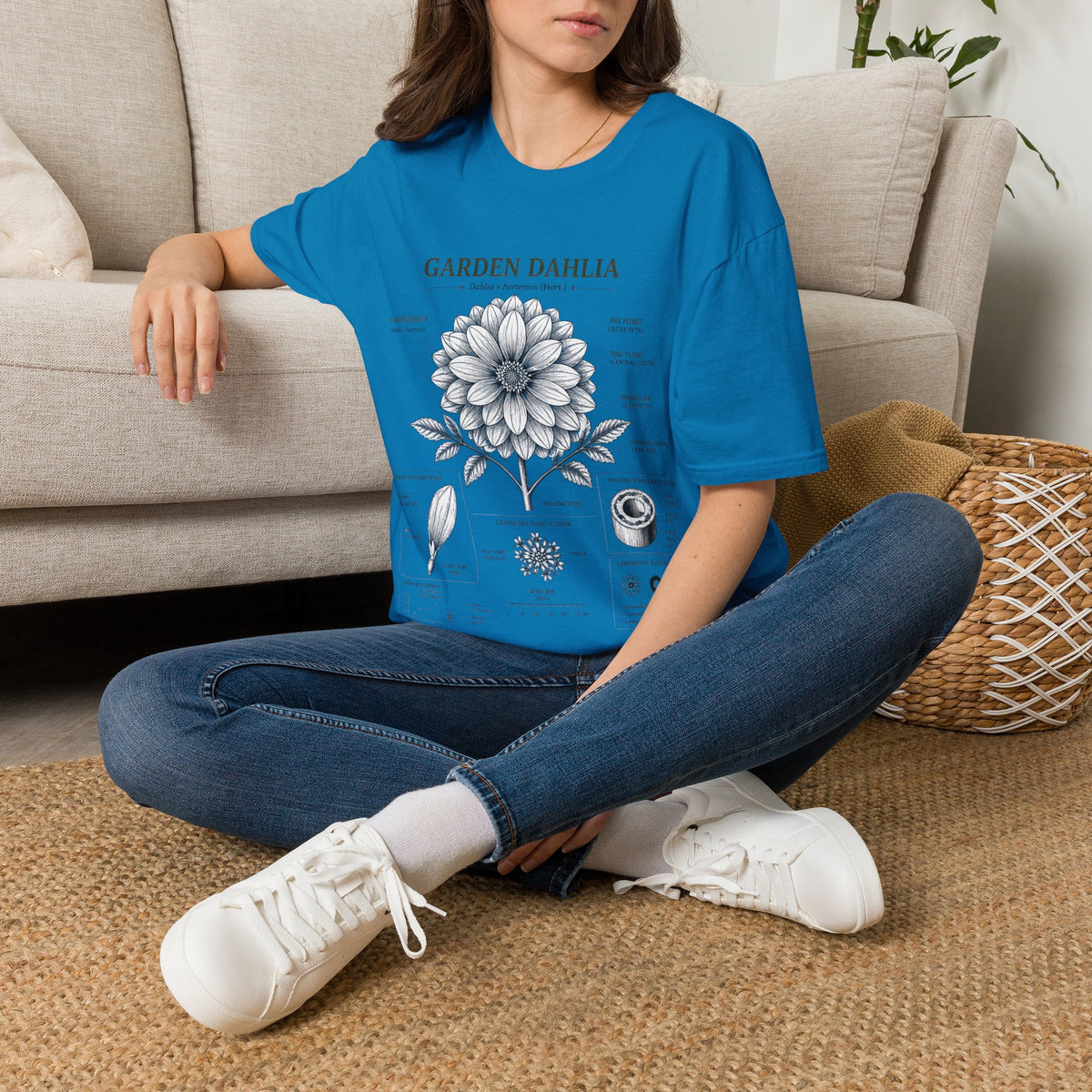 Dahlia Botanical Tee — 'Garden Dahlia' Floral Anatomy T-Shirt