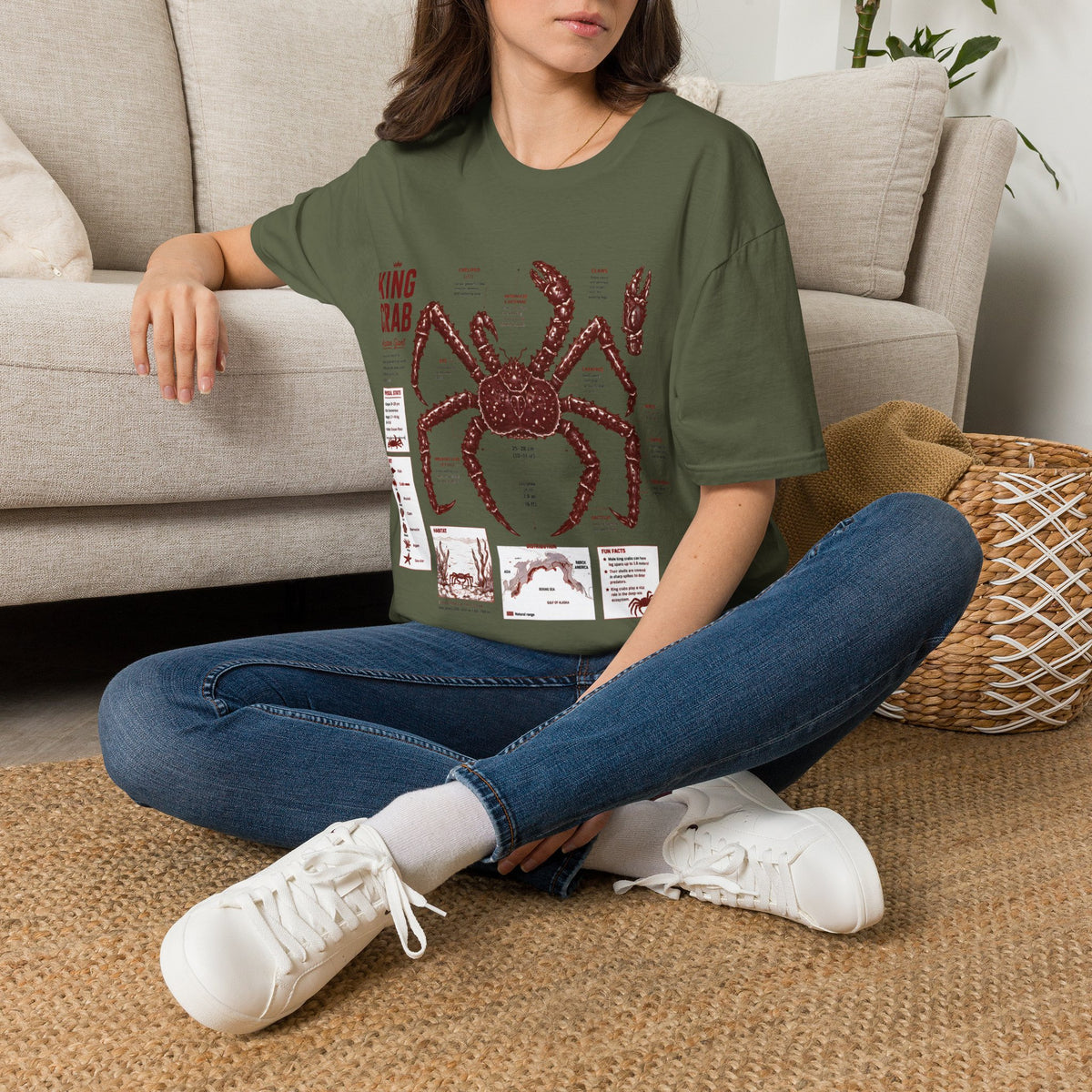 King Crab Anatomy T-Shirt — Vintage Seafood Diagram Tee