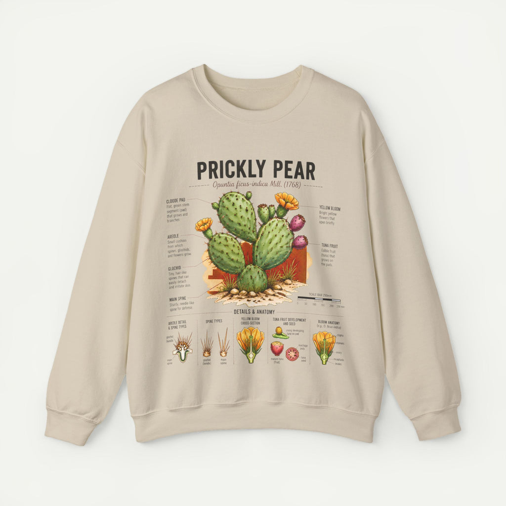 Prickly Pear Botanical Sweatshirt — Cactus Illustration Guide Crewneck
