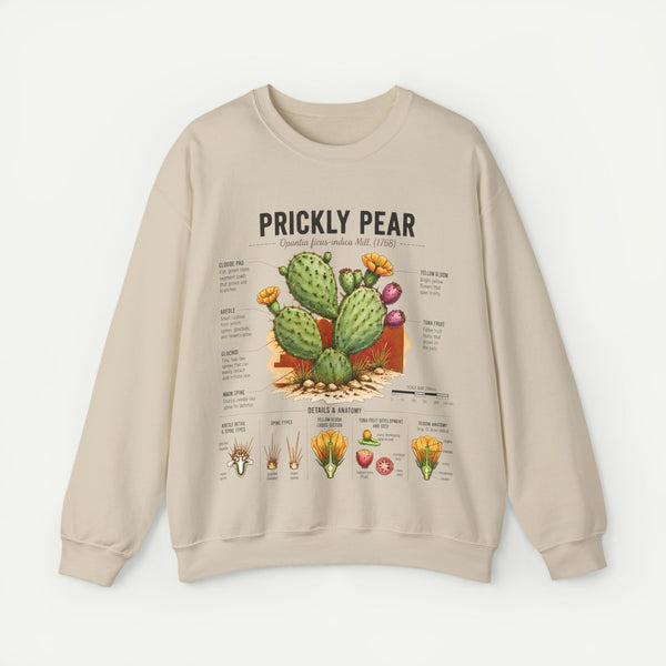 Prickly Pear Botanical Sweatshirt — Cactus Illustration Guide Crewneck